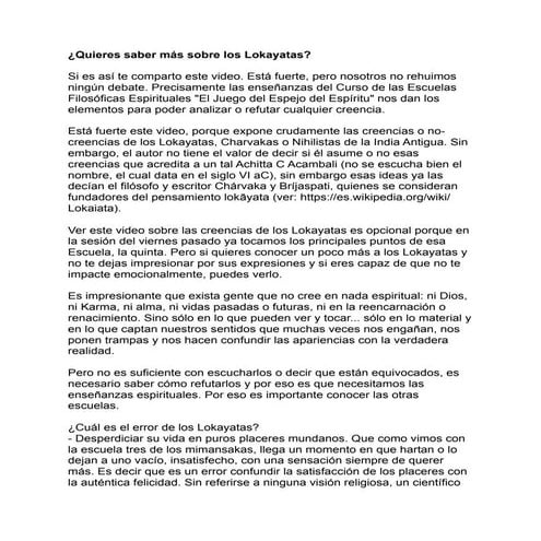 Refutacion a los lokayatas