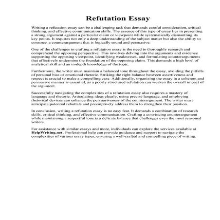 Refutation Essay