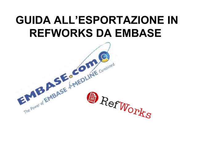 Refworks e Embase.com