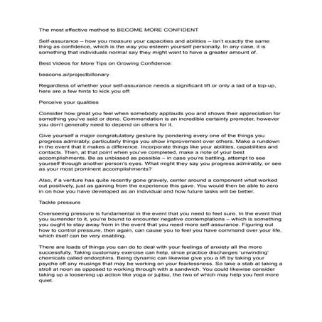 How to become more confident now