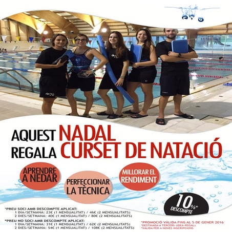 Aquest Nadal, regala curset de natació