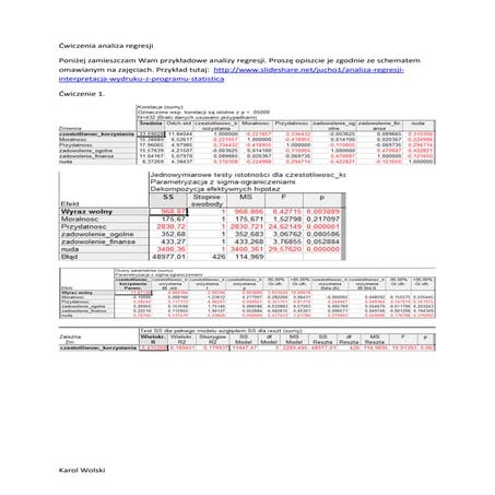 Ćwiczenia - analiza regresji