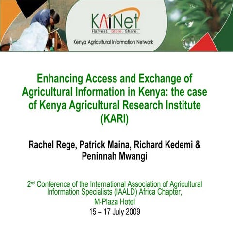 Enhancing Access and Exchange of Agricultural Information in Kenya: the case ...