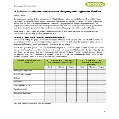 Familien-Test zum Ausdrucken: 3 Schritte zur bewussteren Mediennutzung