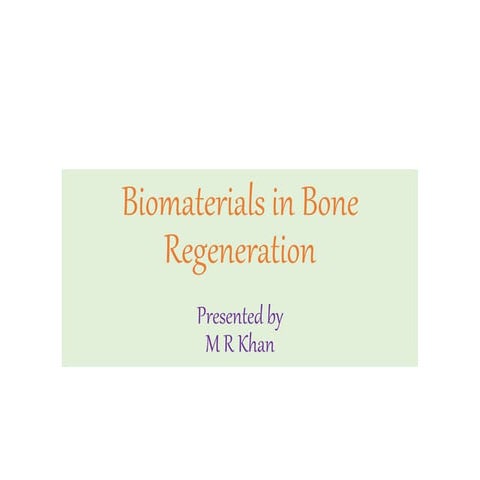 Biomaterials in Bone Regeneration