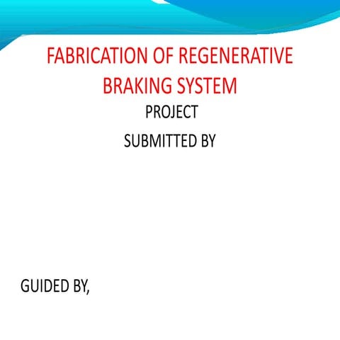 Regenerative braking system