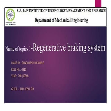 Regenerative braking system