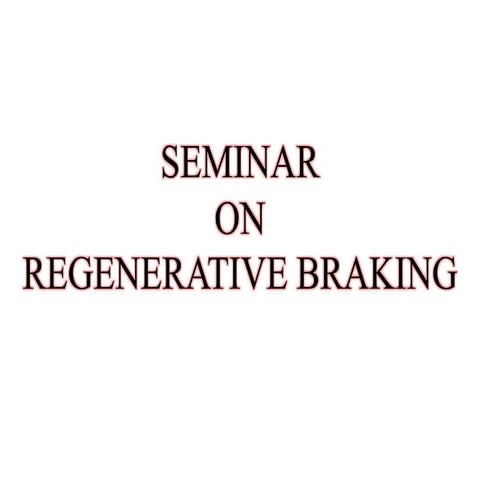 Regenerative braking system 