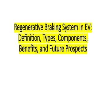 Regenerative Braking System in Electric Vehicle | PPTX