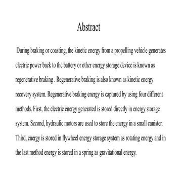 Regenerative Braking System Report presentation