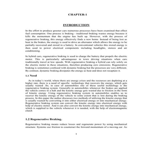 Regenerative breaking system