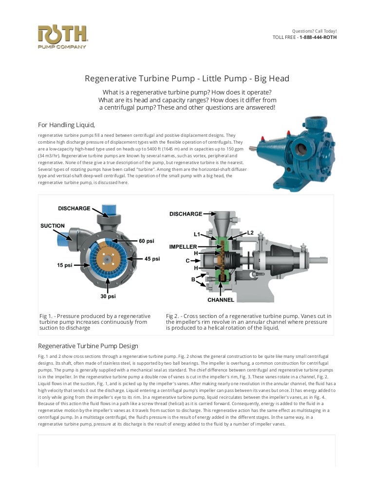 Regenerative turbine pump application, design, and features