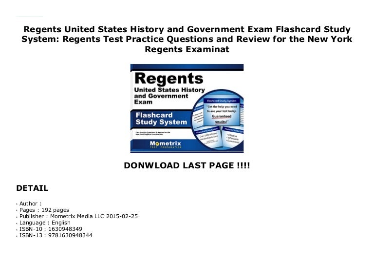 Regents United States History and Government Exam Flashcard Study Sys…