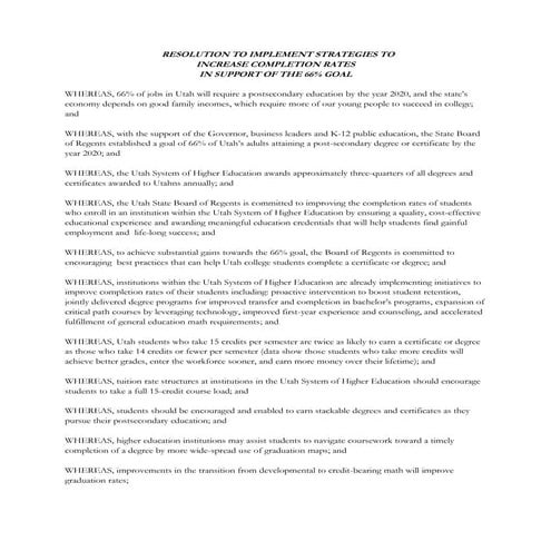 Board of Regents Resolution Regarding Student Degree/Certificate ...