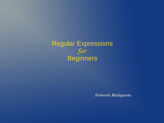 Regex startup