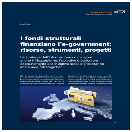 I fondi strutturali finanziano l'e-government: risorse, strumenti, progetti