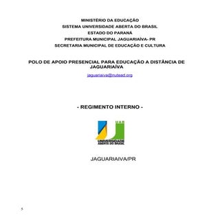 Regimento Interno do Polo UAB Jagua...