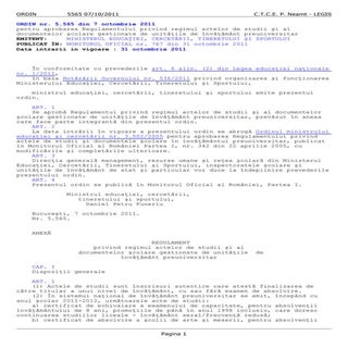  Regimul actelor de studii