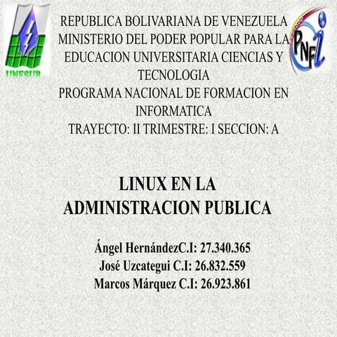 LINUX EN LA ADMINISTRACIÓN PUBLICA