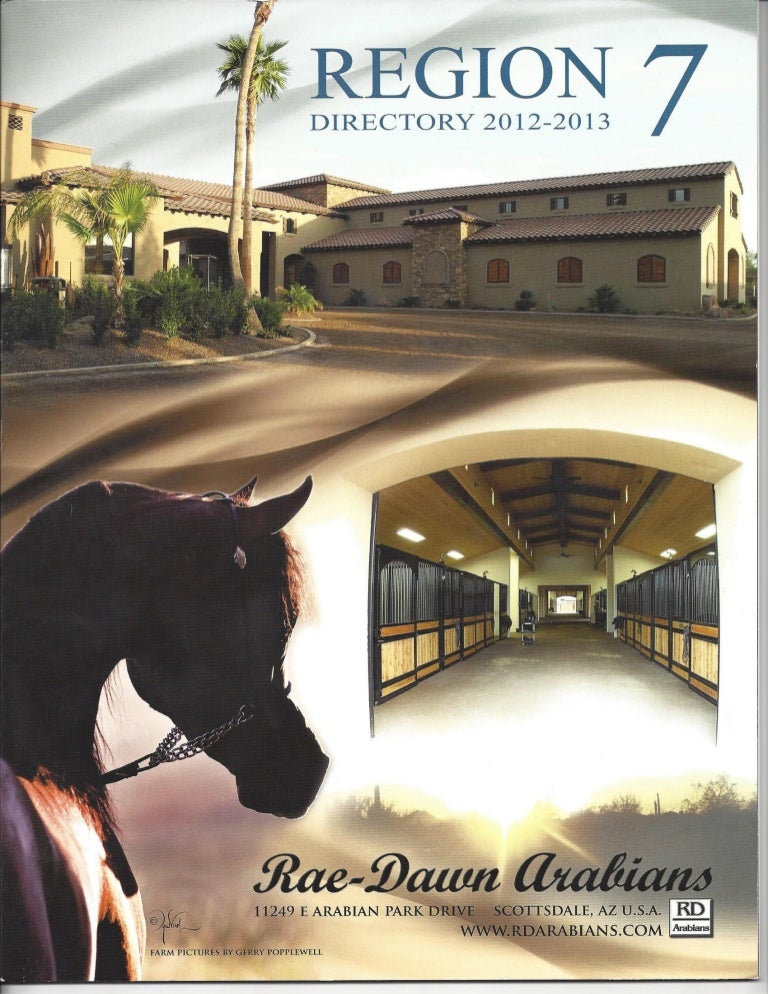 Arabian Horse Show Region 7 Directory Cover 2012 2013 Rae Dawn Ar