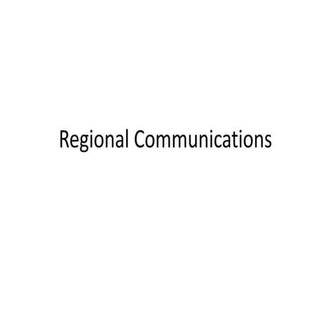 Regional & Program Communications Strategy