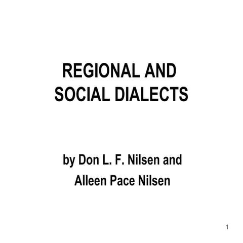 Regional dialects