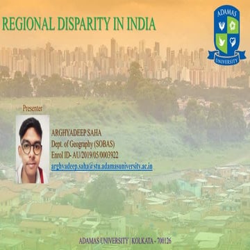 Regional disparity in India