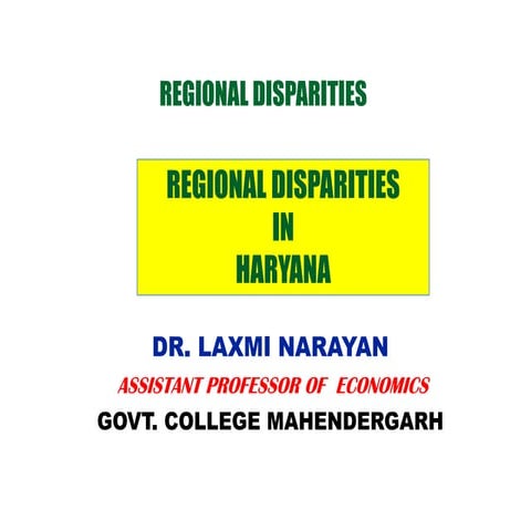 Regional Disparties