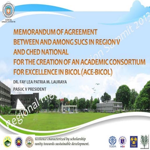 Regional Higher Education Summit Public He is MOA and Resolution