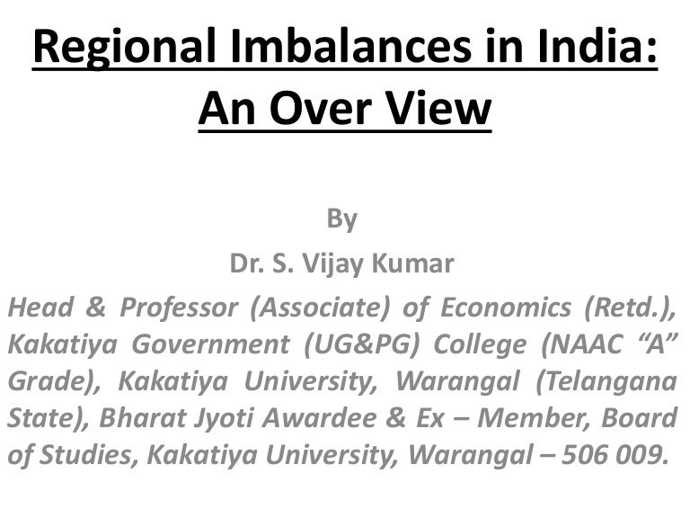Regional imbalances