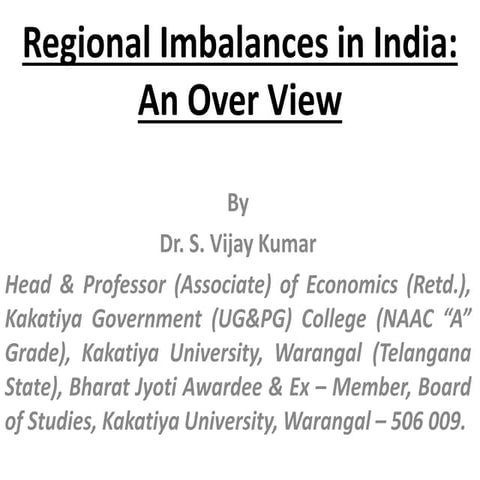 Regional imbalances