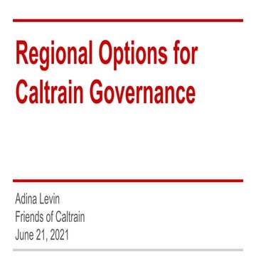 Regional options for caltrain governance