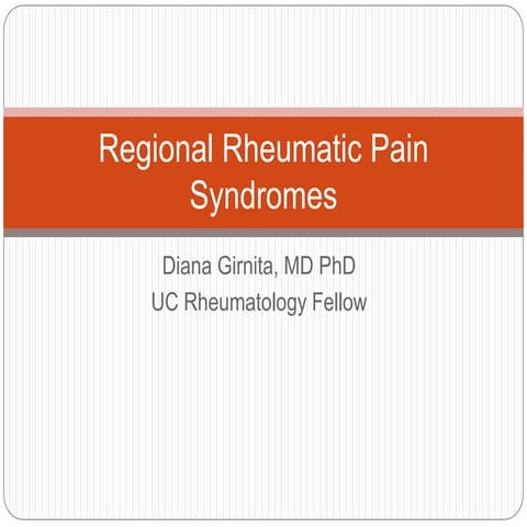 Regional Rheumatic Pain Syndromes