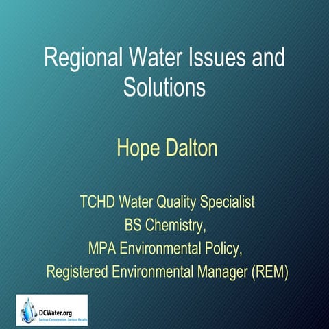Regional Water Issues and Solutions 110729