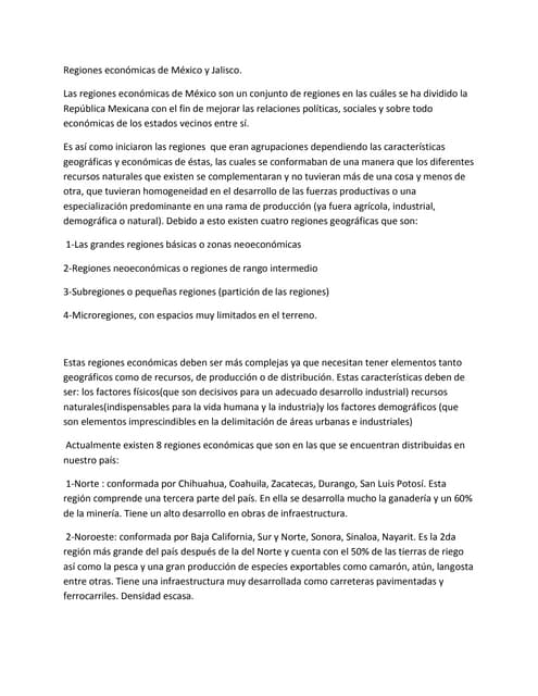Zonas Económicas de México | PDF