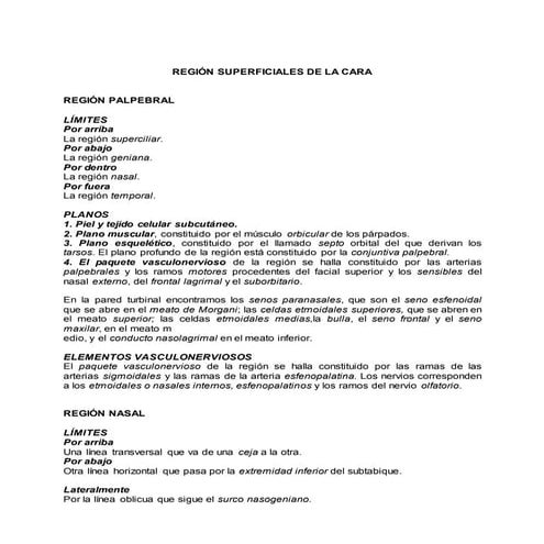 Regiones superficiales 