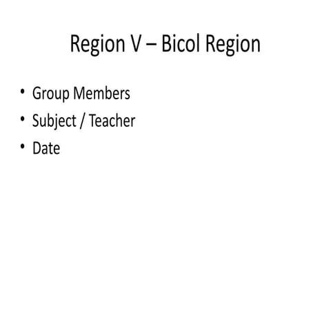 Comprehensive Overview of Region V: Bicol Region's Culture, Economy ...