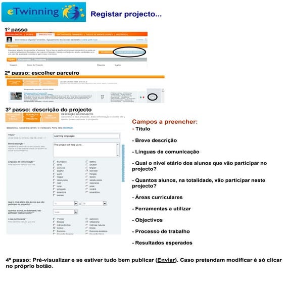 eTwinning: Registar projecto