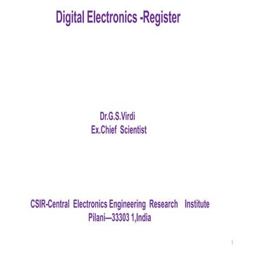 Digital Electronics – Registers and Their Applications