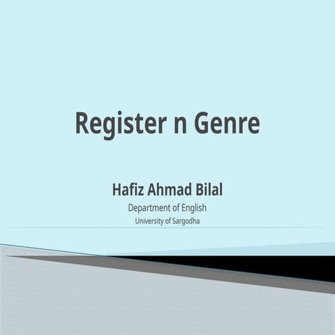 Register and Genre - Sir Ahmed Bilal-1.ppt
