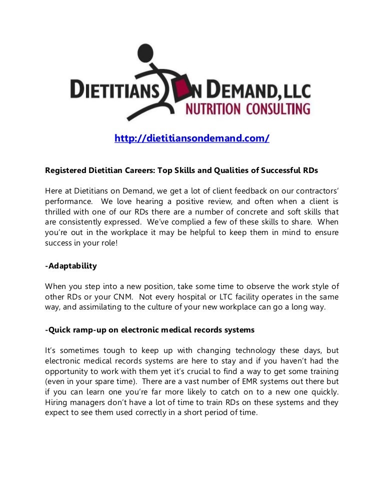 Registered dietitian career tips