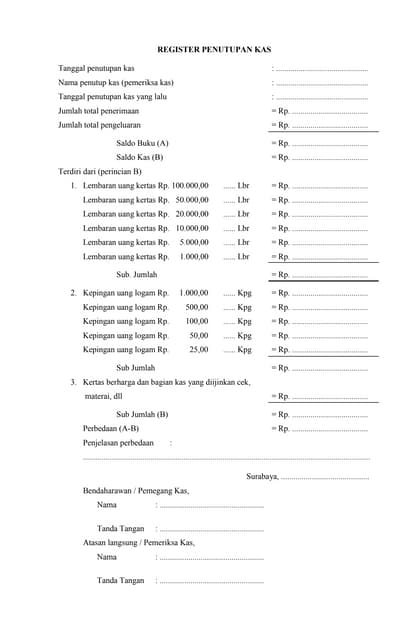 Berita acara pemeriksaan kas