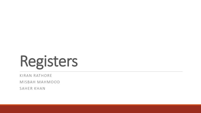 Registers