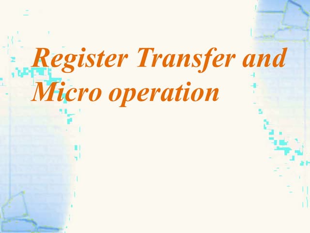 Register transfer language & its micro operations