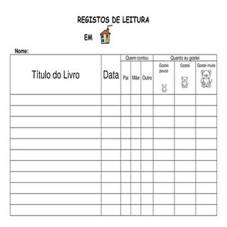 Registos de leitura em casa