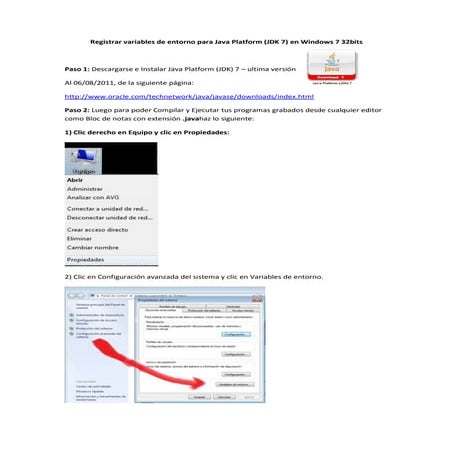 Tutorial instalación de java jdk en windows [ paso a paso ] | PDF