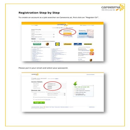 Registration for candidates