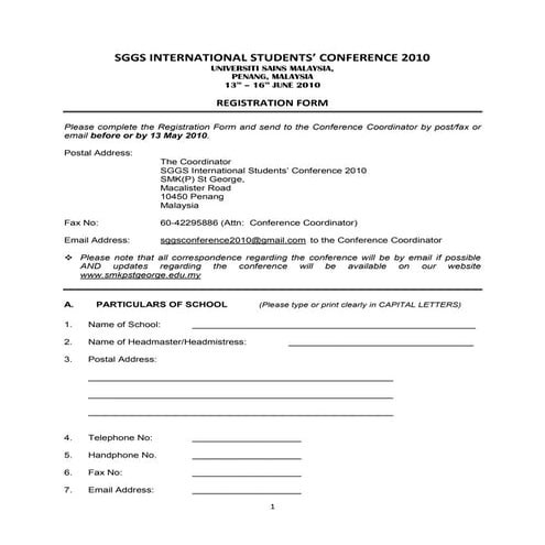 Registration Form | PDF
