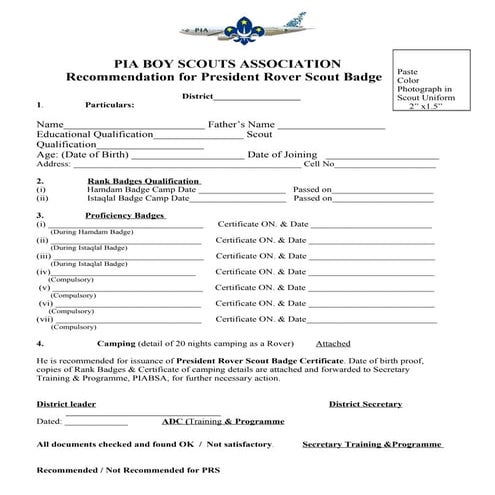 Registration form prs