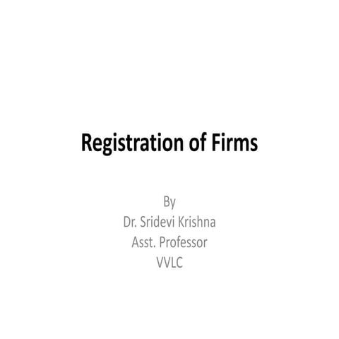 Registration of firms 5